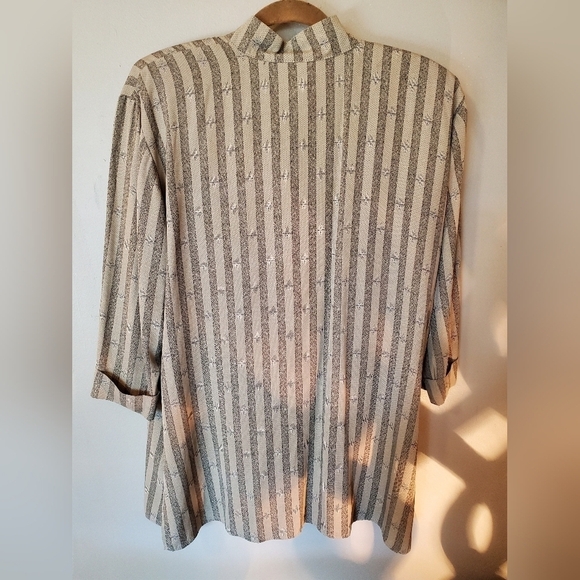 Retro Button Front Striped Blazer - Picture 4 of 10